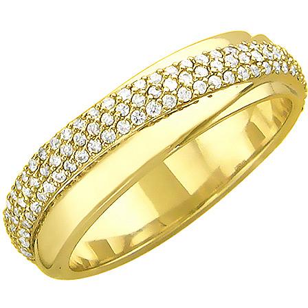 Кольцо с бриллиантами из желтого золота 750 пробы (арт. 421072)