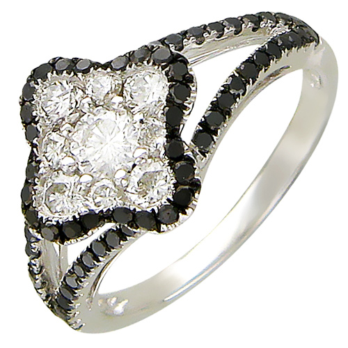 Кольцо с бриллиантом из белого золота (арт. 422458)