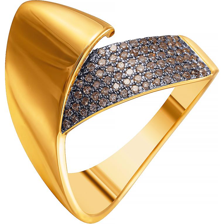 Кольцо с 75 бриллиантами из жёлтого золота (арт. 700090)
