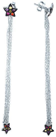 Серьги Звёзды с фианитами из серебра (арт. 700617)