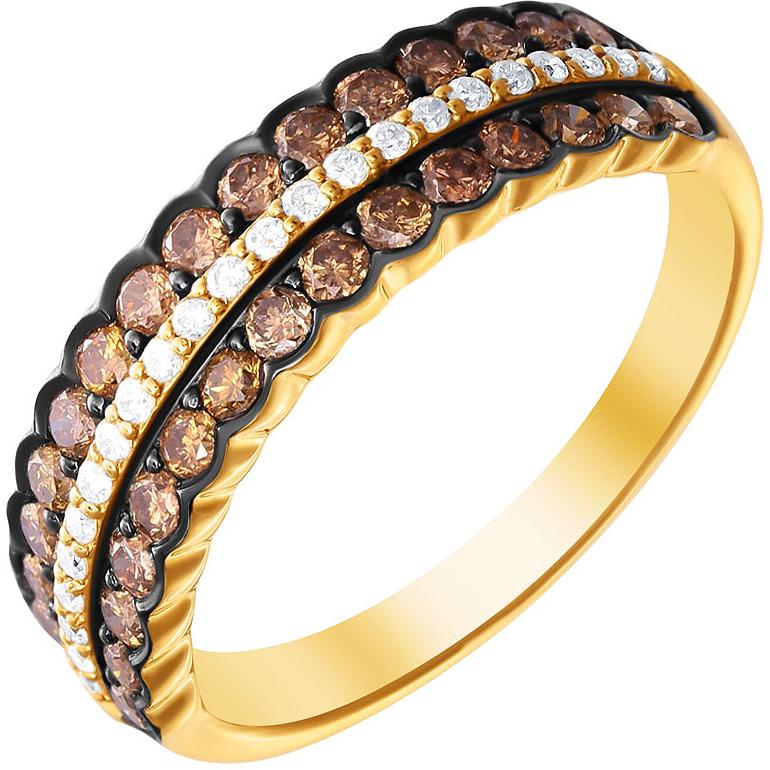 Кольцо с 53 бриллиантами из жёлтого золота (арт. 704697)