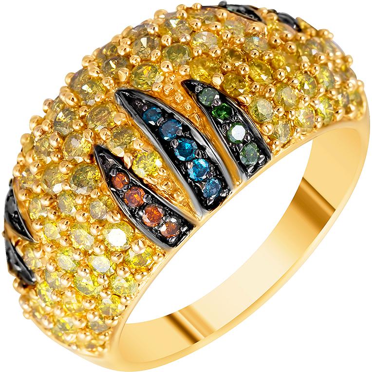 Кольцо с 104 бриллиантами из жёлтого золота (арт. 705092)