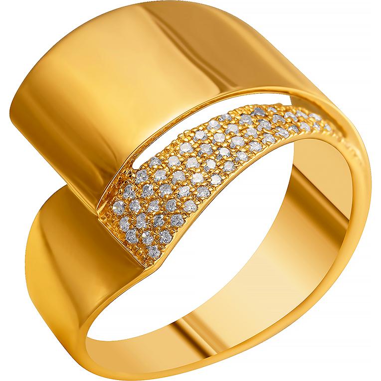 Кольцо с 59 бриллиантами из жёлтого золота (арт. 705097)