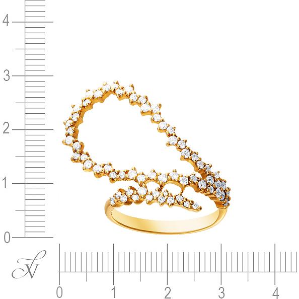 Кольцо с 64 бриллиантами из жёлтого золота (арт. 705642)