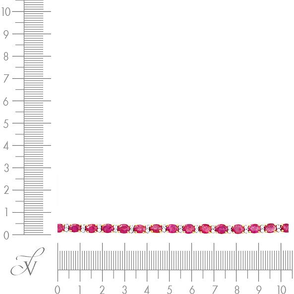 Браслет с рубинами и бриллиантами из жёлтого золота (арт. 705907)