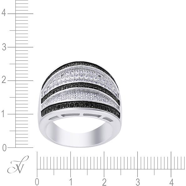 Кольцо с фианитами из серебра (арт. 706603)