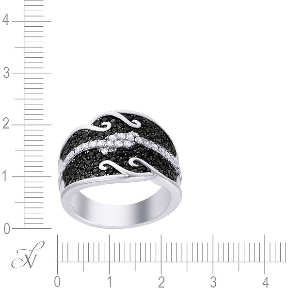 Кольцо с фианитами из серебра (арт. 706611)