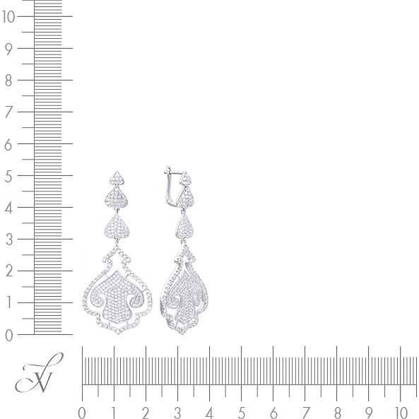 Серьги с фианитами из серебра (арт. 706641)