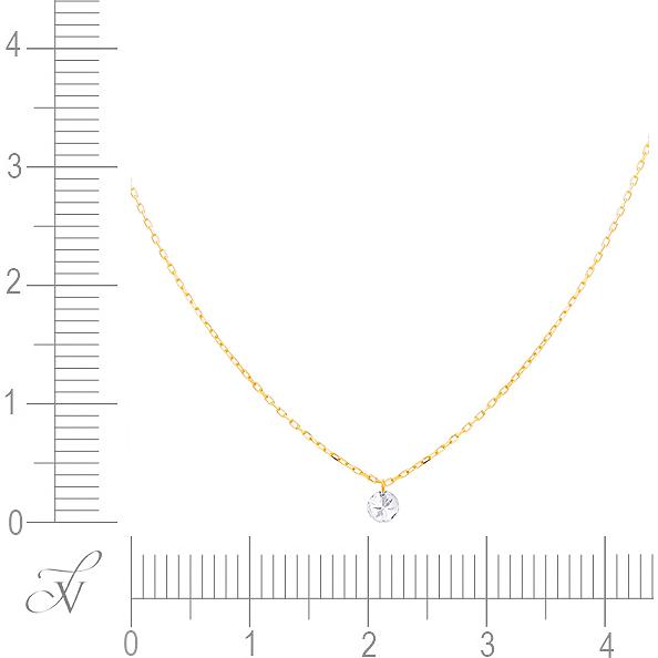 Колье с 1 бриллиантом из жёлтого золота (арт. 707011)