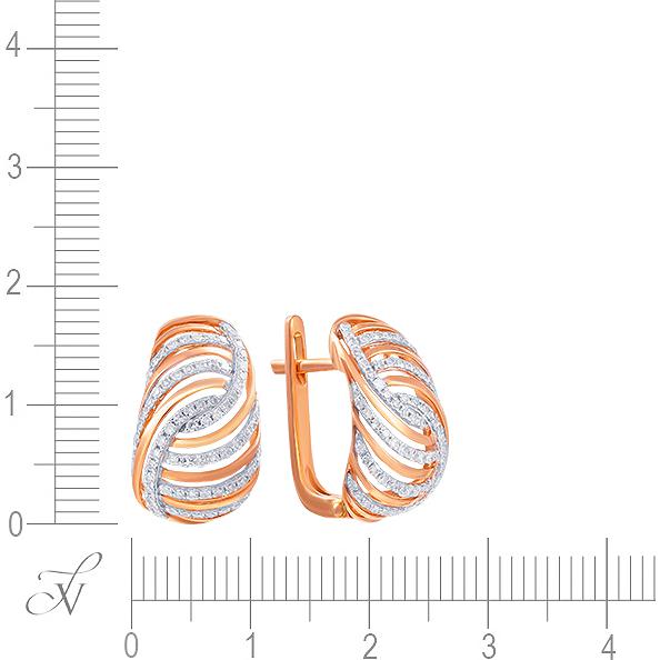 Серьги с 146 бриллиантами из красного золота (арт. 707045)