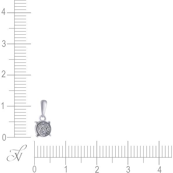 Подвеска с 17 бриллиантами из белого золота (арт. 707617)