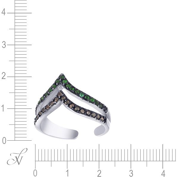 Кольцо с фианитами из серебра (арт. 707733)