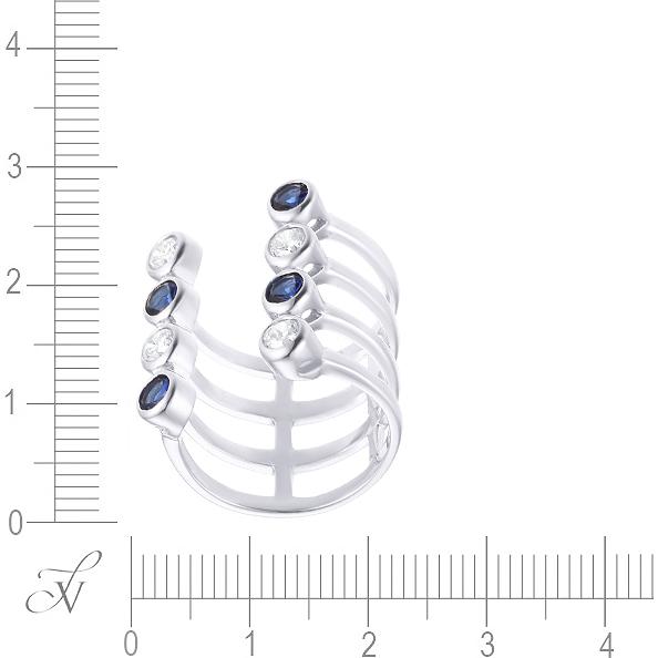 Кольцо с фианитами из серебра (арт. 707736)