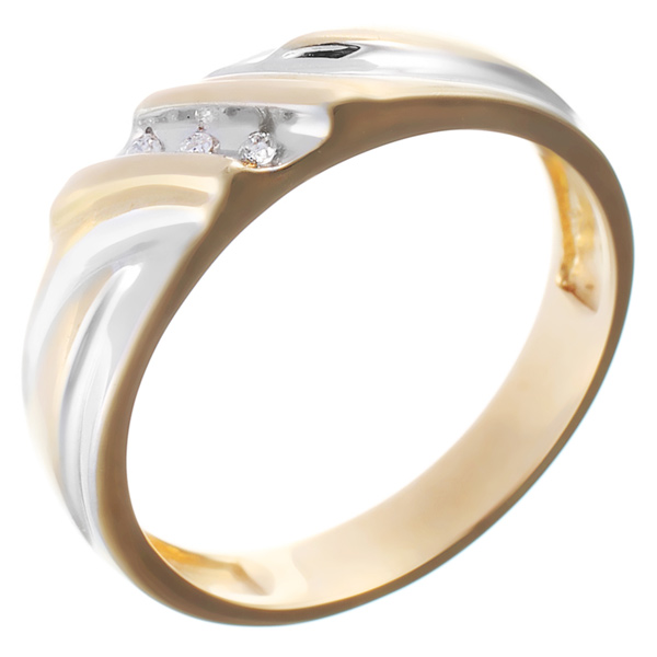 Кольцо с бриллиантами из комбинированного золота (арт. 730510)