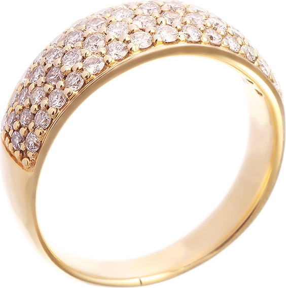 Кольцо с бриллиантами из желтого золота (арт. 730634)