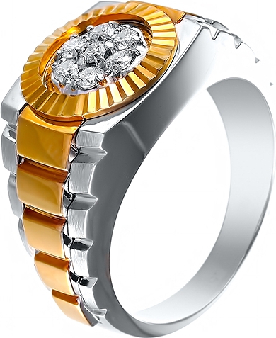 Кольцо с бриллиантами из комбинированного золота (арт. 730730)