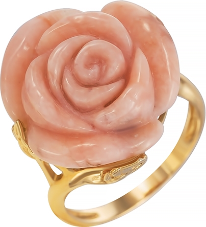 Кольцо Цветок с опалом из желтого золота (арт. 732039)