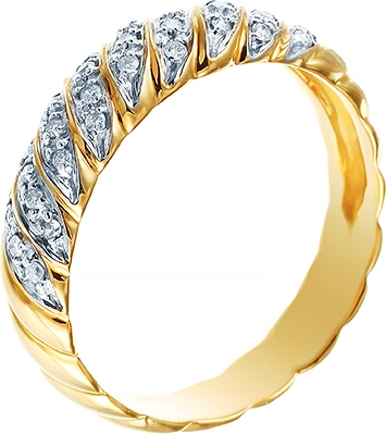 Кольцо с бриллиантами из желтого золота (арт. 732566)