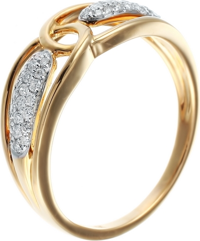 Кольцо с бриллиантами из желтого золота (арт. 732671)
