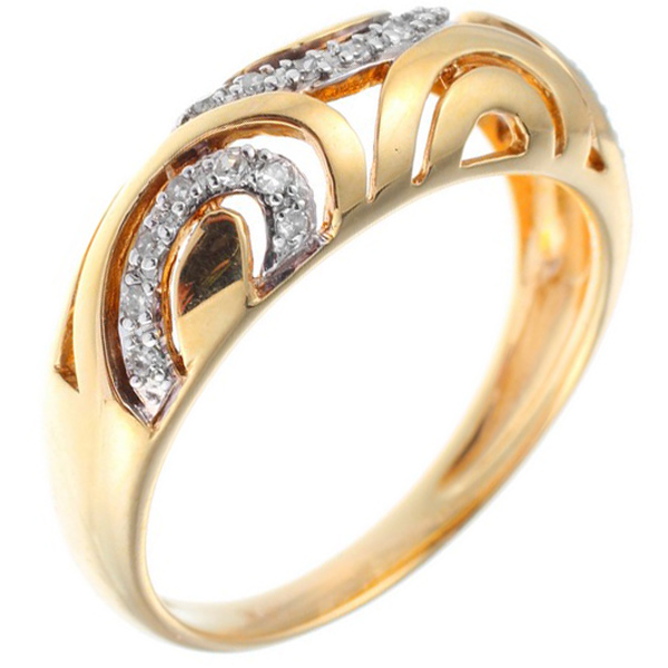 Кольцо с бриллиантами из желтого золота (арт. 733143)