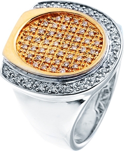 Кольцо с бриллиантами из комбинированного золота (арт. 733437)