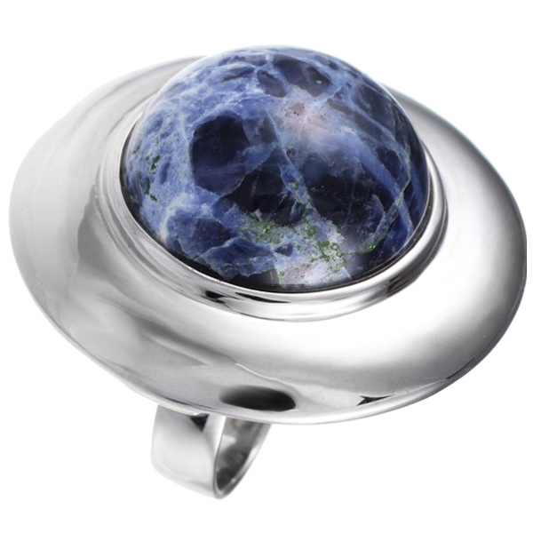 Кольцо с агатом из серебра (арт. 734676)