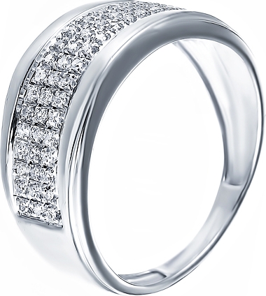 Кольцо с бриллиантами из серебра (арт. 736421)