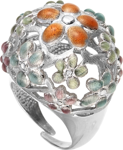Кольцо Цветы из серебра (арт. 736648)