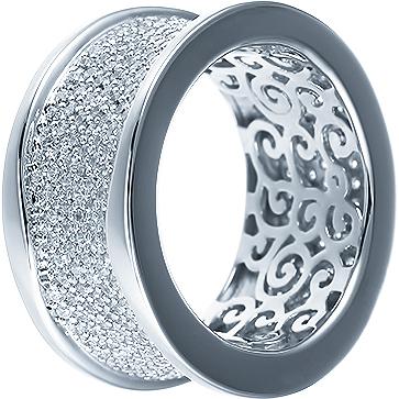Кольцо с фианитами из серебра (арт. 736883)