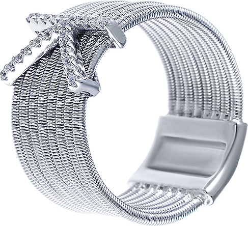 Кольцо с фианитами из серебра (арт. 737177)