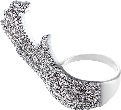 Кольцо с фианитами из серебра (арт. 737236)