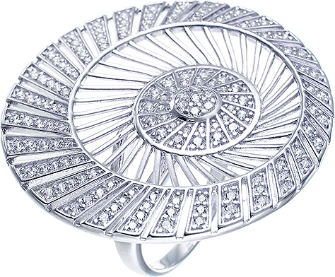 Кольцо с фианитами из серебра (арт. 737327)