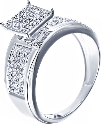 Кольцо с бриллиантами из серебра (арт. 740459)