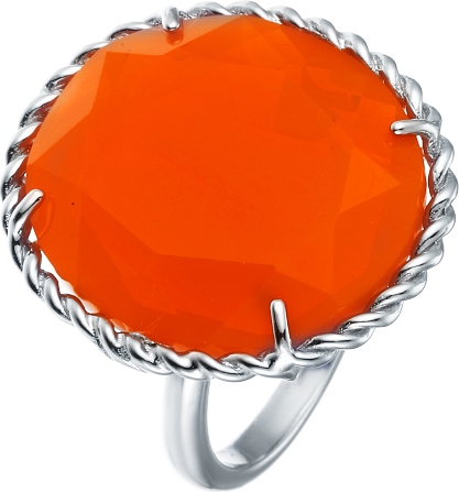 Кольцо с ювелирным стеклом из серебра (арт. 740783)