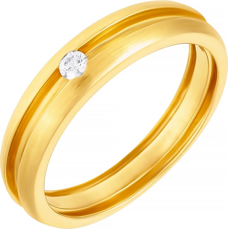 Кольцо с бриллиантом из желтого золота (арт. 741617)