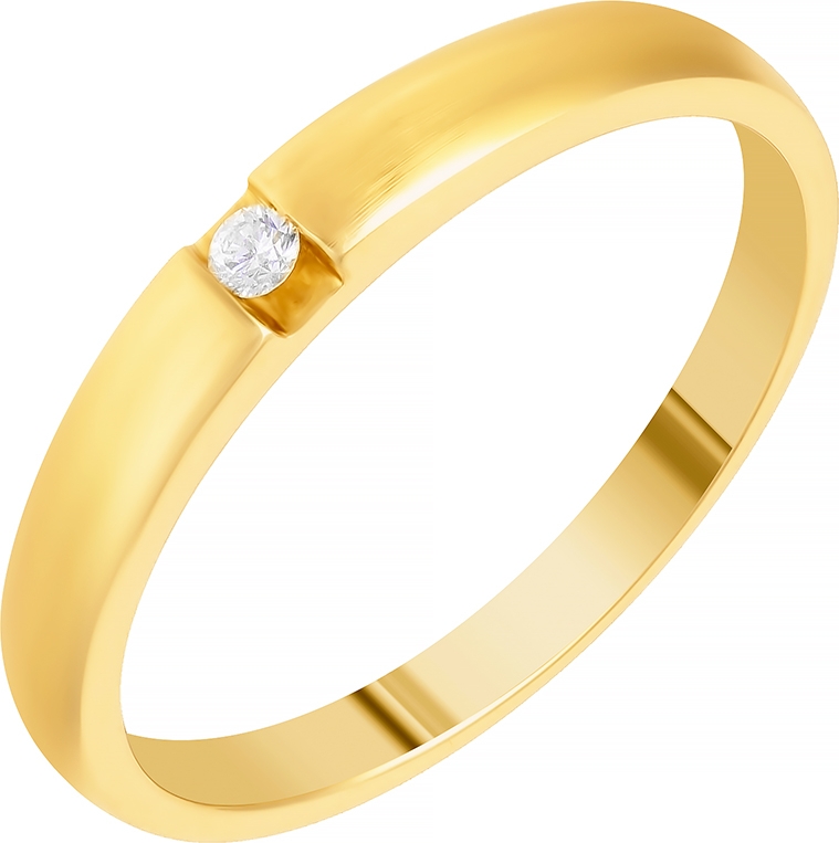 Кольцо с бриллиантом из желтого золота (арт. 741618)