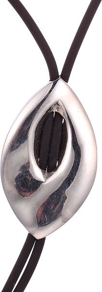 Колье с каучуком из серебра (арт. 741949)