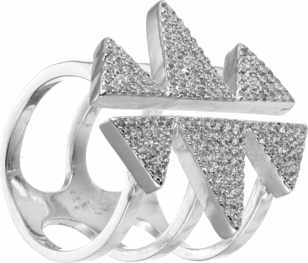 Кольцо с фианитами из серебра (арт. 742255)