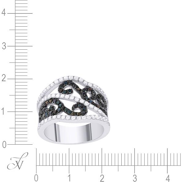 Кольцо с фианитами из серебра (арт. 743114)