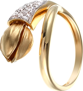 Кольцо с 29 бриллиантами из жёлтого золота (арт. 745043)