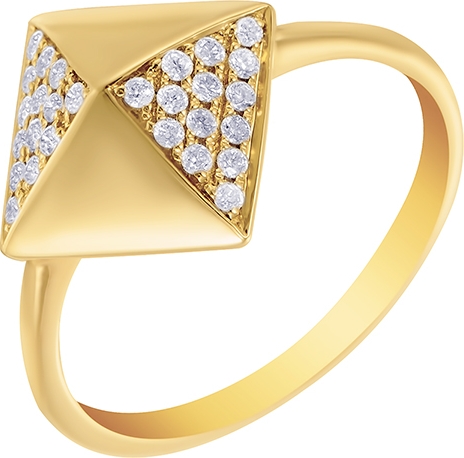 Кольцо с 28 бриллиантами из жёлтого золота (арт. 745515)