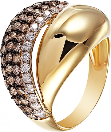 Кольцо с 91 бриллиантом из жёлтого золота (арт. 745546)