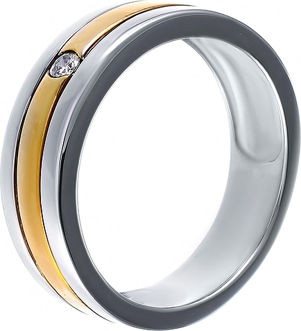 Кольцо с 1 бриллиантом из комбинированного золота (арт. 748233)