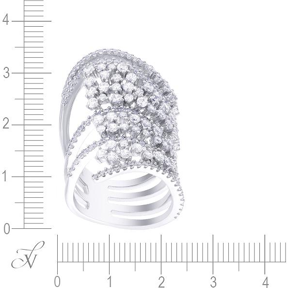 Кольцо с фианитами из серебра (арт. 749340)
