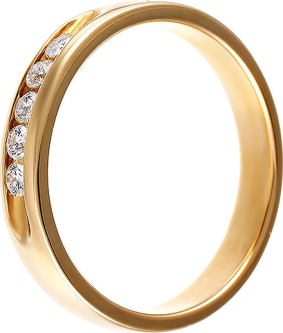 Кольцо с 5 бриллиантами из жёлтого золота (арт. 749477)
