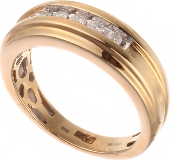 Кольцо с 5 бриллиантами из жёлтого золота (арт. 757004)