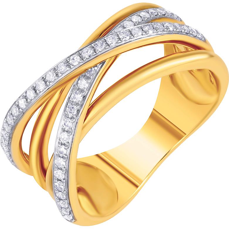 Кольцо с 52 бриллиантами из жёлтого золота (арт. 758575)