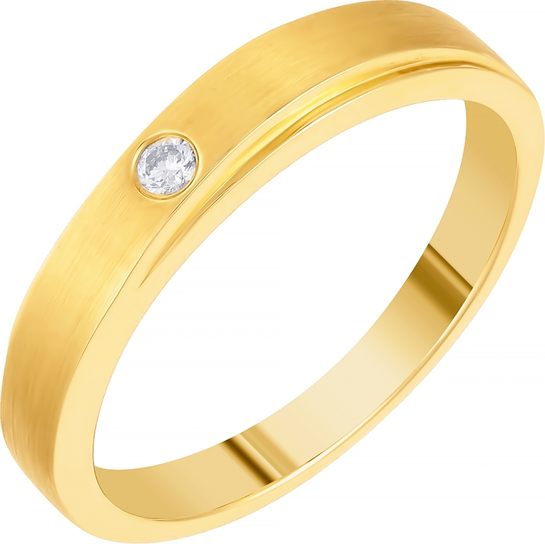 Кольцо с 1 бриллиантом из жёлтого золота (арт. 765116)