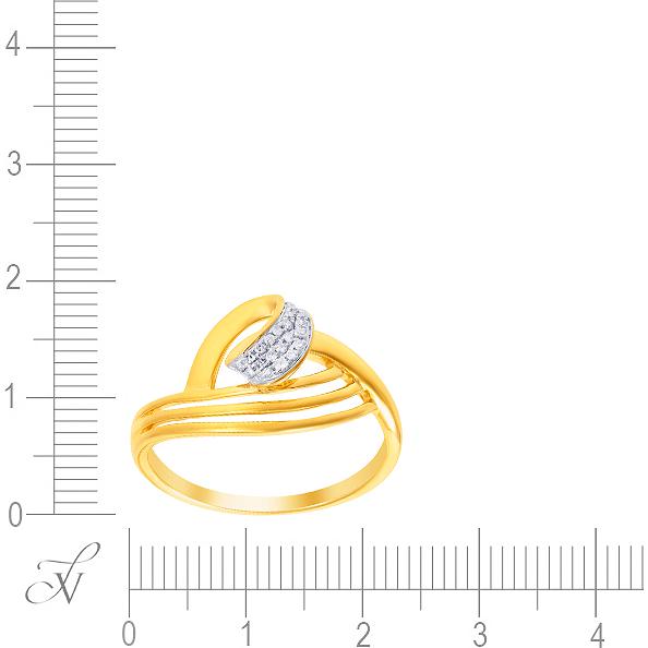 Кольцо с 21 бриллиантом из жёлтого золота (арт. 766233)