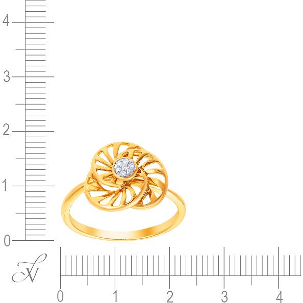 Кольцо с 7 бриллиантами из жёлтого золота (арт. 767892)